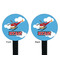Helicopter Black Plastic 7" Stir Stick - Double Sided - Round - Front & Back