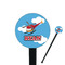 Helicopter 7" Round Plastic Stir Sticks - Black - Single Sided (Personalized)