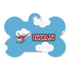 Helicopter Bone Shaped Dog ID Tag (Personalized)
