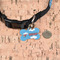 Helicopter Bone Shaped Dog ID Tag - Small - In Context