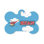 Helicopter Bone Shaped Dog ID Tag - Small (Personalized)