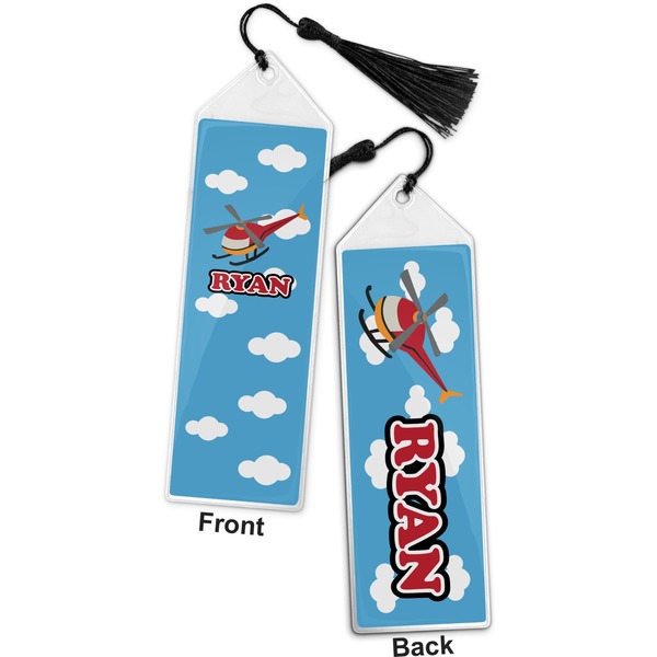 Helicopter Bookmark with tassel - Front and Back