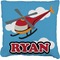 Helicopter Faux-Linen Throw Pillow 18" (Personalized)