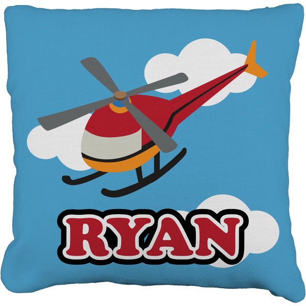 Custom Helicopter Faux-Linen Throw Pillow 20" (Personalized)