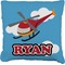 Helicopter Faux-Linen Throw Pillow 20" (Personalized)