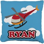 Helicopter Faux-Linen Throw Pillow 26" (Personalized)