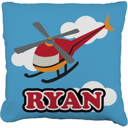 Helicopter Faux-Linen Throw Pillow 26" (Personalized)