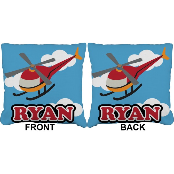 Helicopter Burlap Pillow Approval