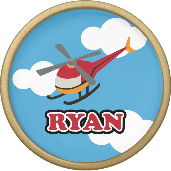 Helicopter Cabinet Knob - Gold - Front