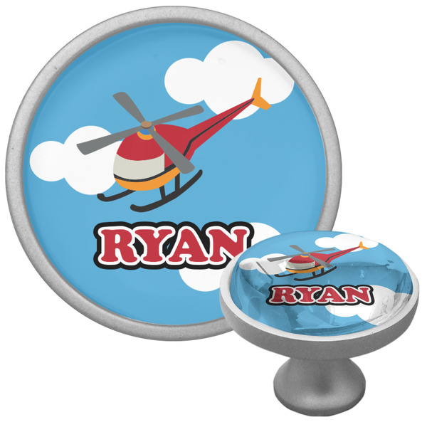 Custom Helicopter Cabinet Knob (Silver) (Personalized)