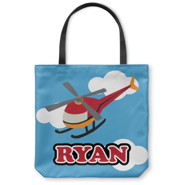 Custom Helicopter Canvas Tote Bag - Large - 18"x18" (Personalized)