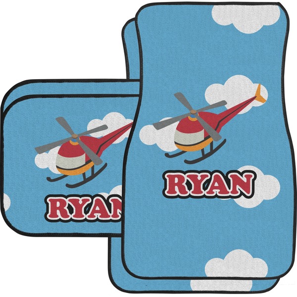 Custom Helicopter Car Floor Mats Set - 2 Front & 2 Back (Personalized)