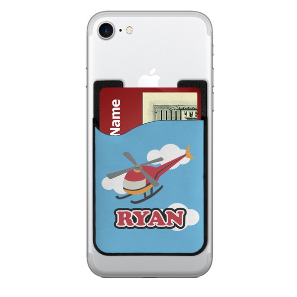 Custom Helicopter 2-in-1 Cell Phone Credit Card Holder & Screen Cleaner (Personalized)