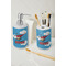 Helicopter Ceramic Bathroom Accessories - LIFESTYLE (toothbrush holder & soap dispenser)