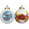 Helicopter Ceramic Christmas Ornament - Poinsettias (APPROVAL)