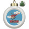 Helicopter Ceramic Christmas Ornament - Xmas Tree (Front View)