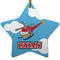 Helicopter Ceramic Flat Ornament - Star (Front)