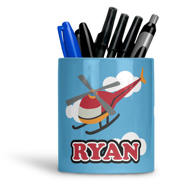 Custom Helicopter Ceramic Pen Holder