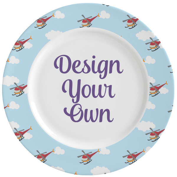 Custom Helicopter Ceramic Dinner Plates (Set of 4) (Personalized)
