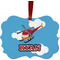 Helicopter Metal Frame Ornament - Double Sided w/ Name or Text