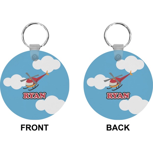 Helicopter Circle Keychain (Front + Back)