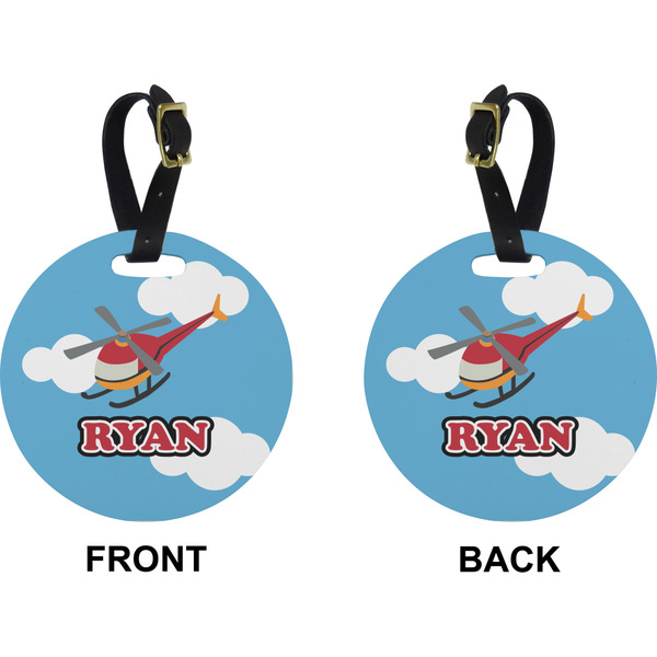 Helicopter Circle Luggage Tag (Front + Back)