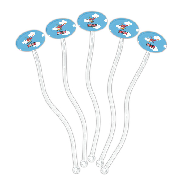 Helicopter Clear Plastic 7" Stir Stick - Oval - Fan