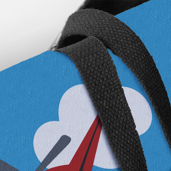 Helicopter Closeup of Tote w/Black Handles