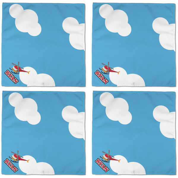 Helicopter Cloth Napkins - Personalized Dinner (APPROVAL) Set of 4