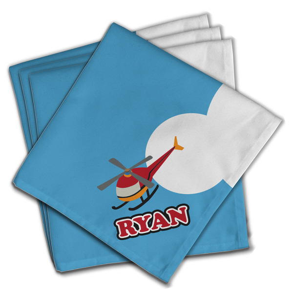 Helicopter Cloth Napkins - Personalized Dinner (PARENT MAIN Set of 4)
