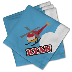 Helicopter Cloth Cocktail Napkins - Set of 4 w/ Name or Text