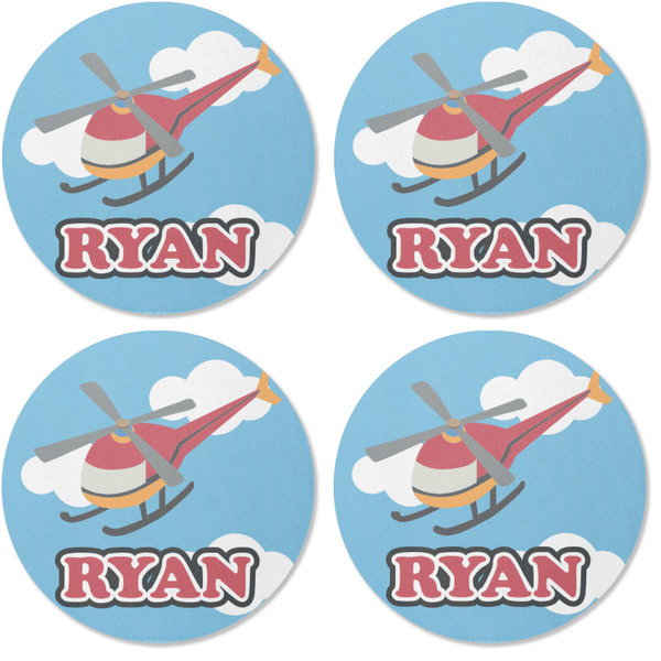 Helicopter Coaster Round Rubber Back - Apvl