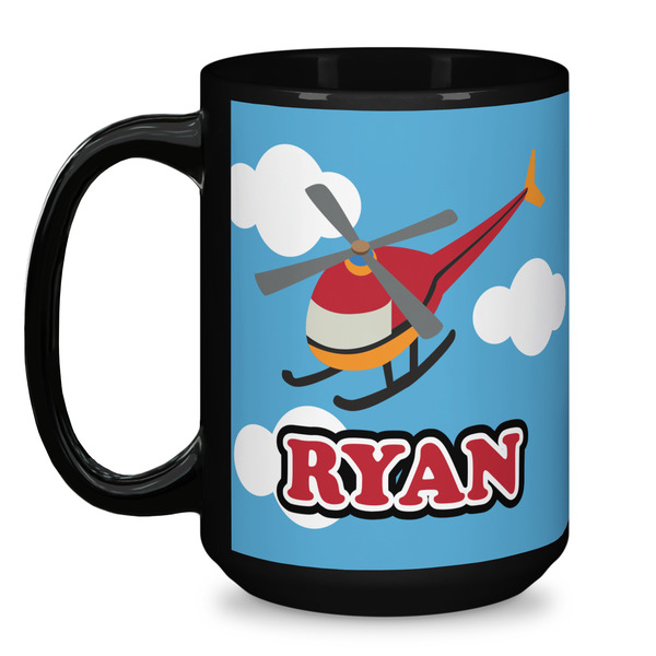 Helicopter Coffee Mug - 15 oz - Black