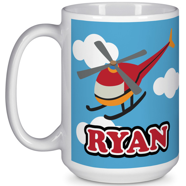 Custom Helicopter 15 Oz Coffee Mug - White (Personalized)