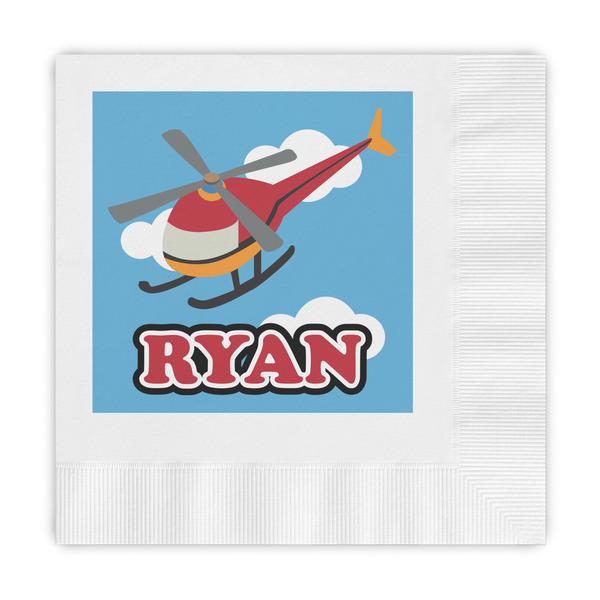 Custom Helicopter Embossed Decorative Napkins (Personalized)