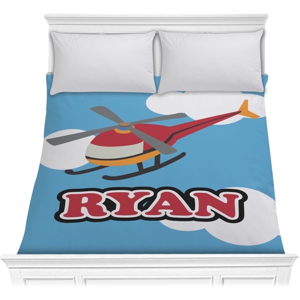 Custom Helicopter Comforter - Full / Queen (Personalized)