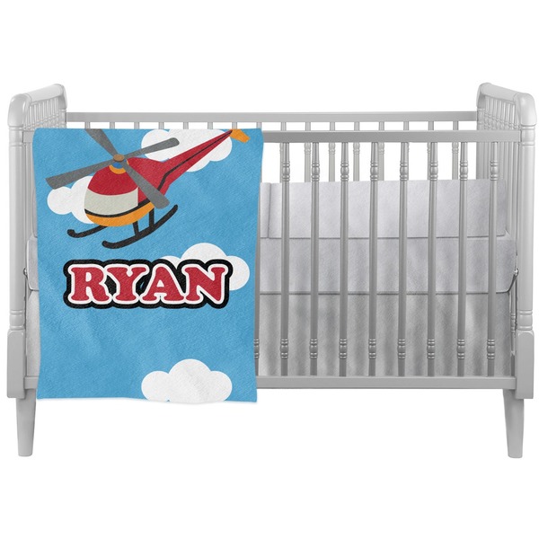 Custom Helicopter Crib Comforter / Quilt (Personalized)