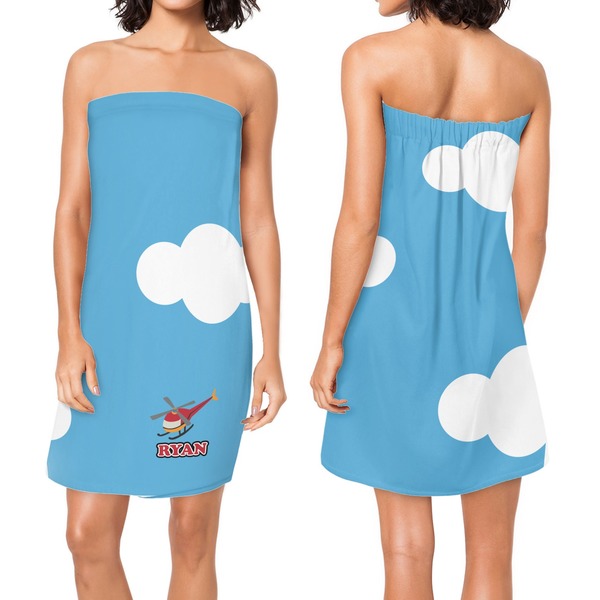 Helicopter Custom Bath Wrap - Front & Back View