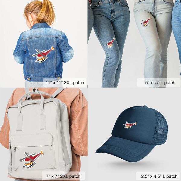 Helicopter Custom Shape Iron On Patches - LIFESTYLE
