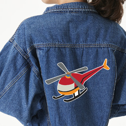 Helicopter Twill Iron On Patch - Custom Shape - 3XL