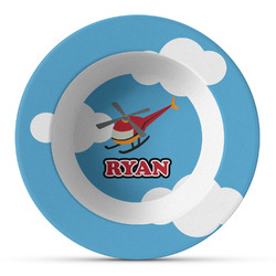 Helicopter Plastic Bowl - Microwave Safe - Composite Polymer (Personalized)