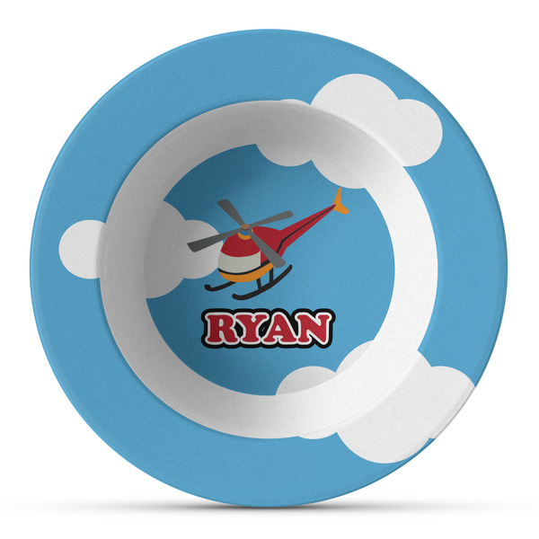 Custom Helicopter Plastic Bowl - Microwave Safe - Composite Polymer (Personalized)