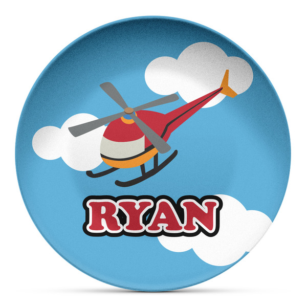 Custom Helicopter Microwave Safe Plastic Plate - Composite Polymer (Personalized)