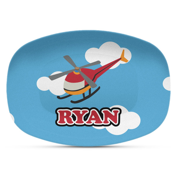 Custom Helicopter Plastic Platter - Microwave & Oven Safe Composite Polymer (Personalized)