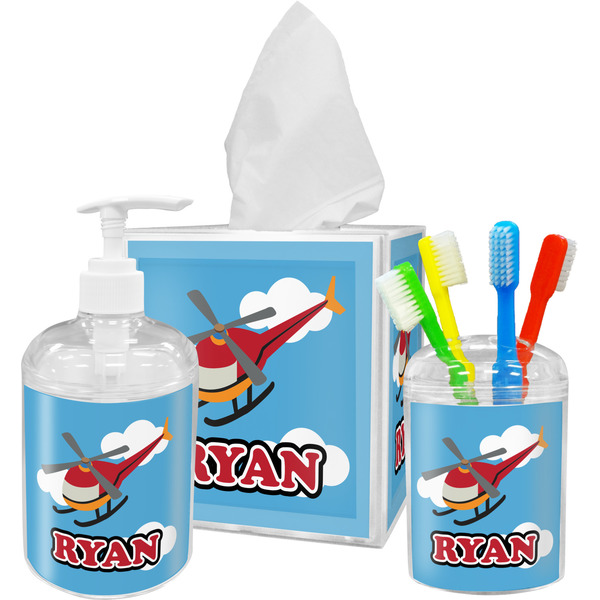 Helicopter Design Bathroom Accessories Set (Personalized)