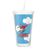 Helicopter Double Wall Tumbler with Straw (Personalized)