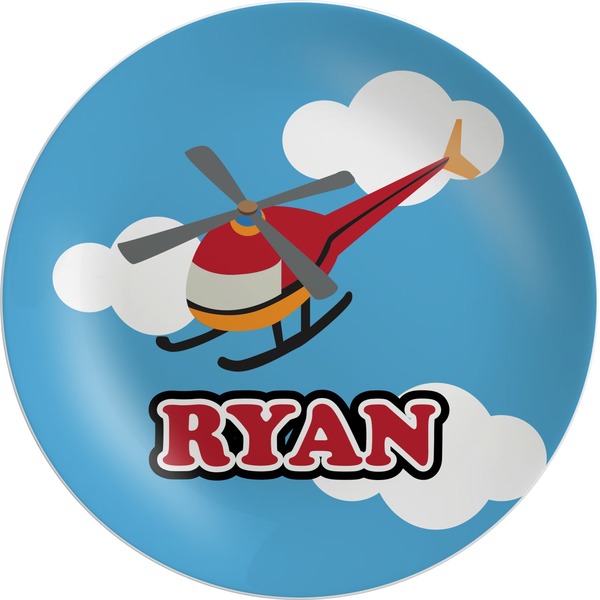Custom Helicopter Melamine Plate (Personalized)