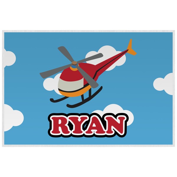 Custom Helicopter Laminated Placemat w/ Name or Text