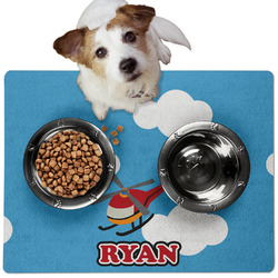 Helicopter Dog Food Mat - Medium w/ Name or Text