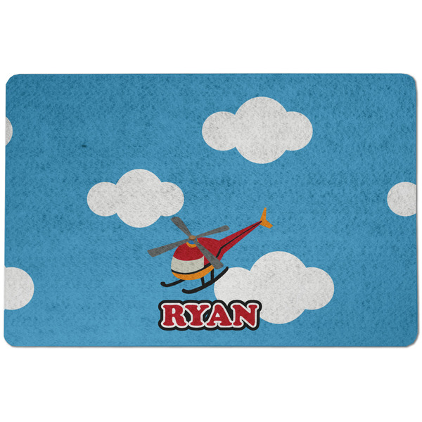 Custom Helicopter Dog Food Mat w/ Name or Text